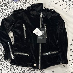 Velvet moto jacket size 4 NWT
